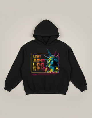 UNAPOLOGETIC | Fleeced Boxy Black Hoodie
