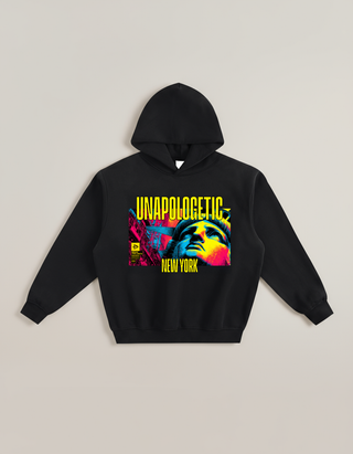 UNAPOLOGETIC | Fleeced Boxy Black Hoodie - NYC Edition