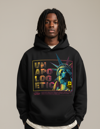 UNAPOLOGETIC | Fleeced Boxy Black Hoodie